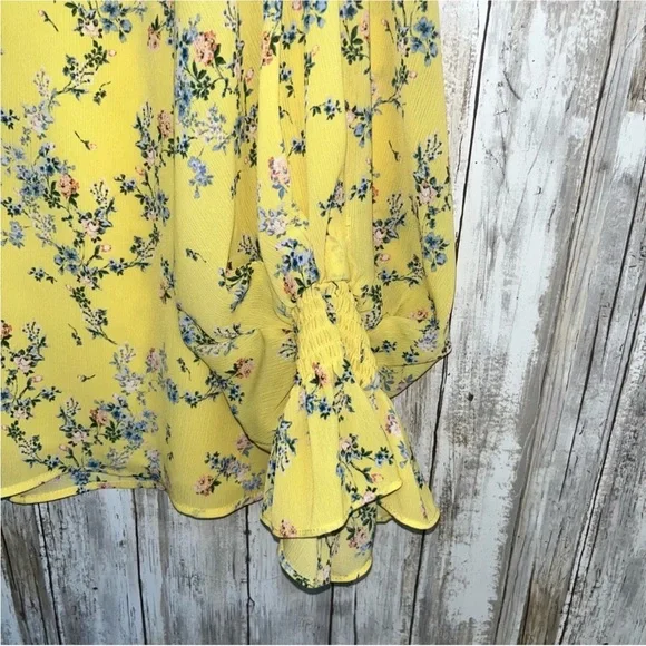 Vince Camuto Yellow Floral Blouse - Picture 3 of 7